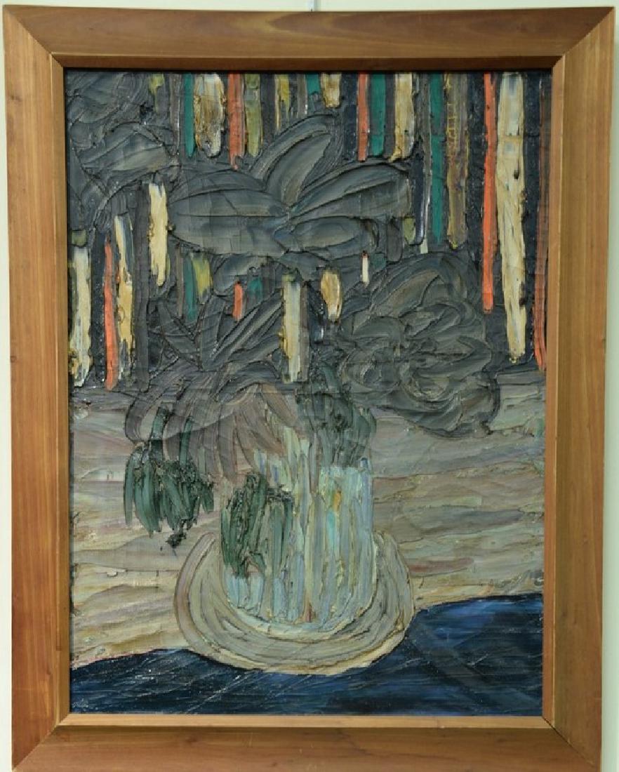 Lucas Samaras (b. 1936), oil on canvas, Flowers in a: Lucas Samaras (b. 1936), oil on canvas, Flowers in a Vase, unsigned, being sold with a letter from Peter Boris certifying this painting, 32" x 24"