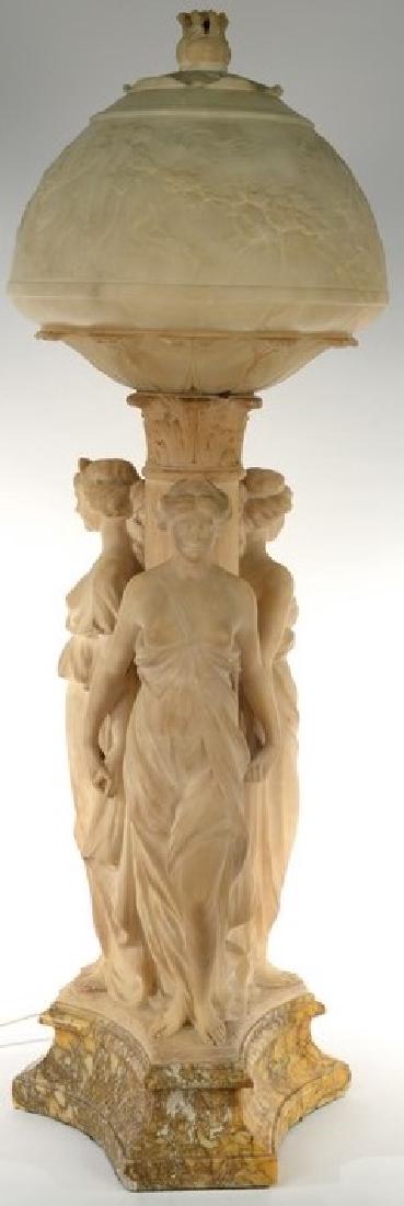 Ferdinando Vichi (1875-1945) alabaster figural lamp (1 of 6)