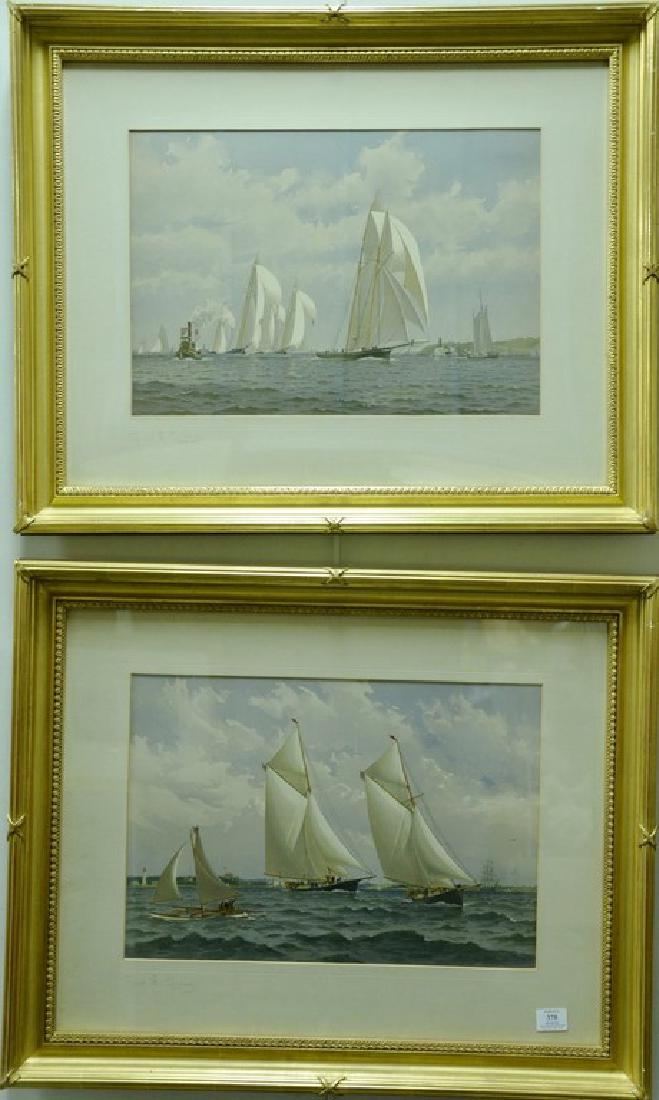 Fred S. Cozzens, pair of colored lithographs, untitled, (1 of 4)