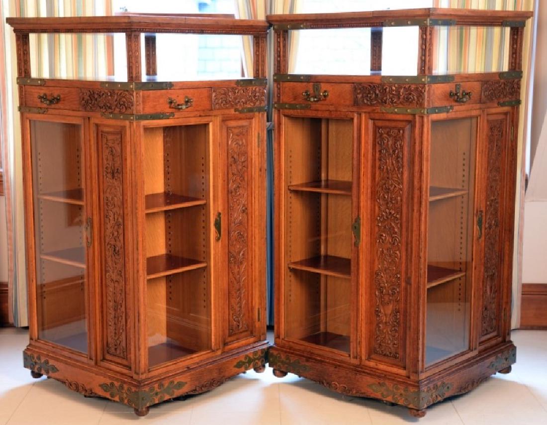 Pair of Aesthetic oak revolving bookcases, each of four (1 of 14)