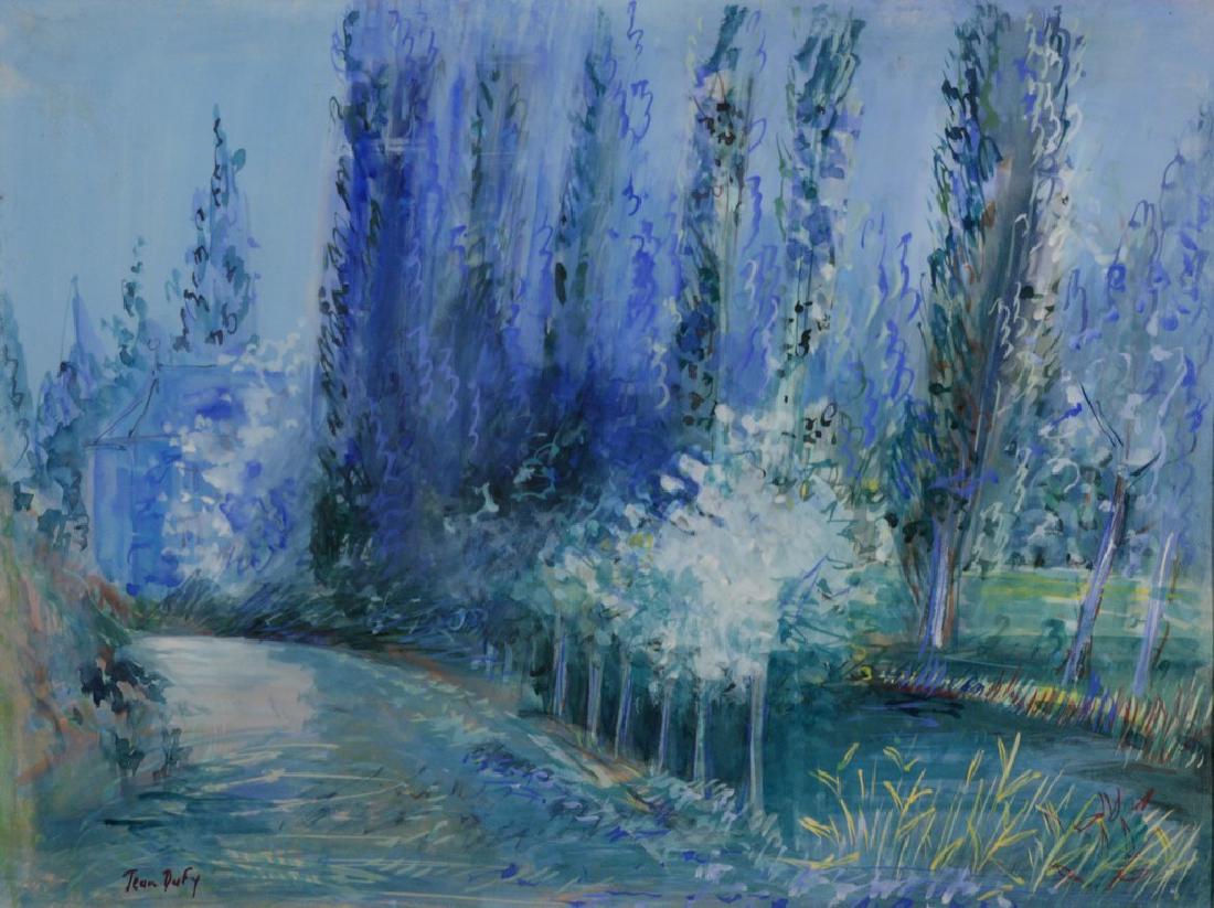 Jean Dufy (1888-1964), watercolor gouache, Previlly Sur (1 of 8)