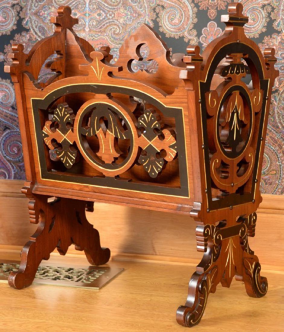 Renaissance revival magazine stand, pierce carved with (1 of 3)