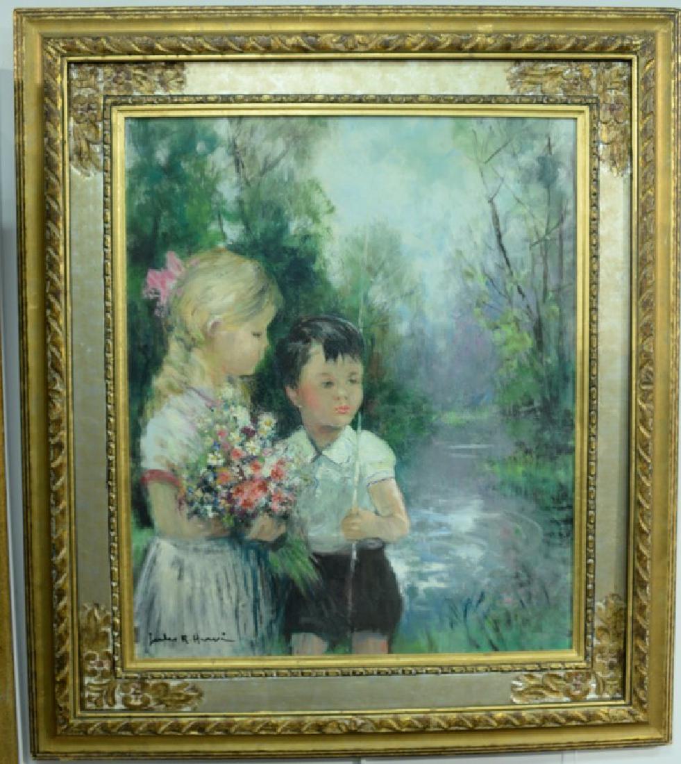 Jules Rene Herve (1887-1981), oil on canvas, Boy with (1 of 5)