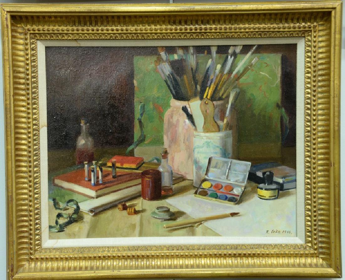 Randall Lake, oil on canvas, Still Life of Paint and (1 of 4)
