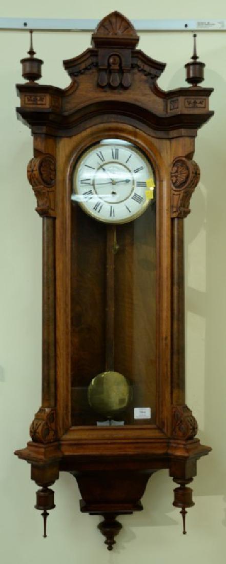 Seth Thomas walnut regulator clock with single brass (1 of 4)
