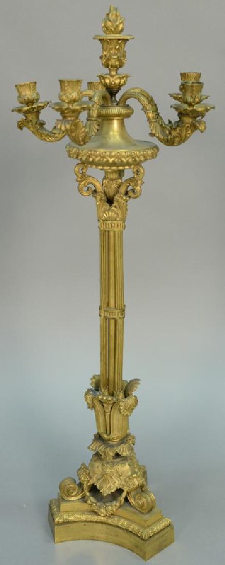 Large French gilt bronze candelabra, five arms over (1 of 7)
