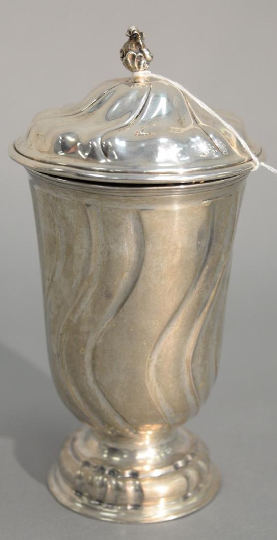 Continental silver covered cup. ht. 8in., 10.7 troy (1 of 3)