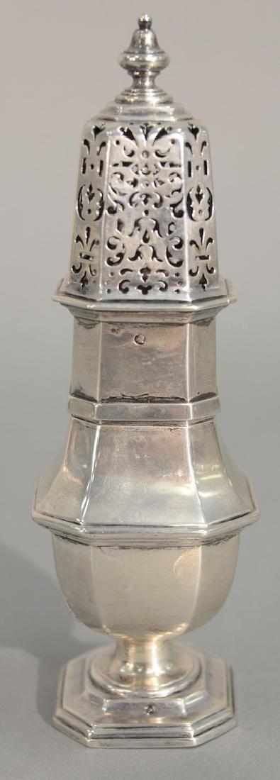 Silver caster marked: Susanna Hempstead Dickenson from: Silver caster marked: Susanna Hempstead Dickenson from Antoinette Corwitte Dangler 1872-1897 (slightly tilted). 10.5 troy ounces