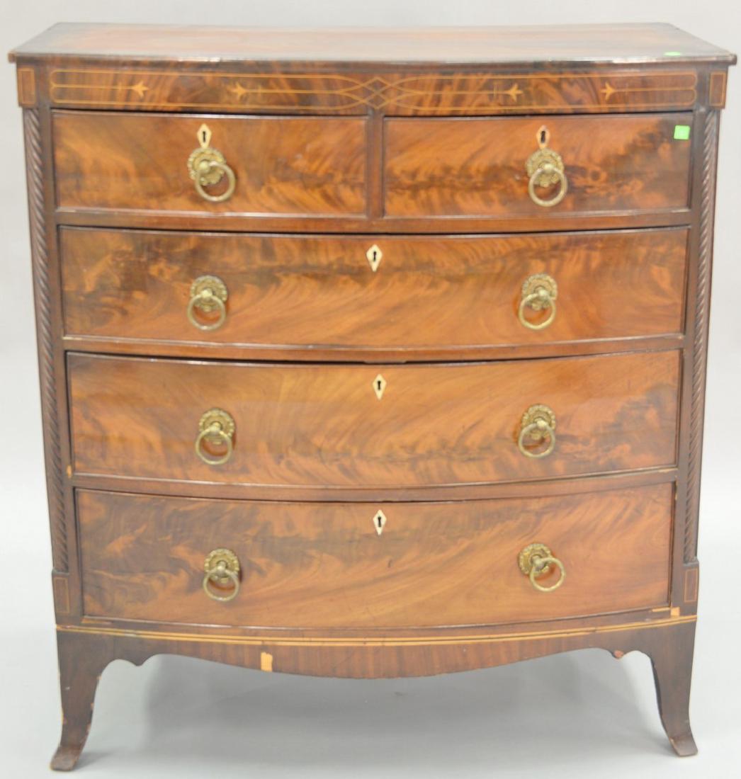 George IV mahogany chest with inlay. ht. 45 1/2in., wd. (1 of 8)