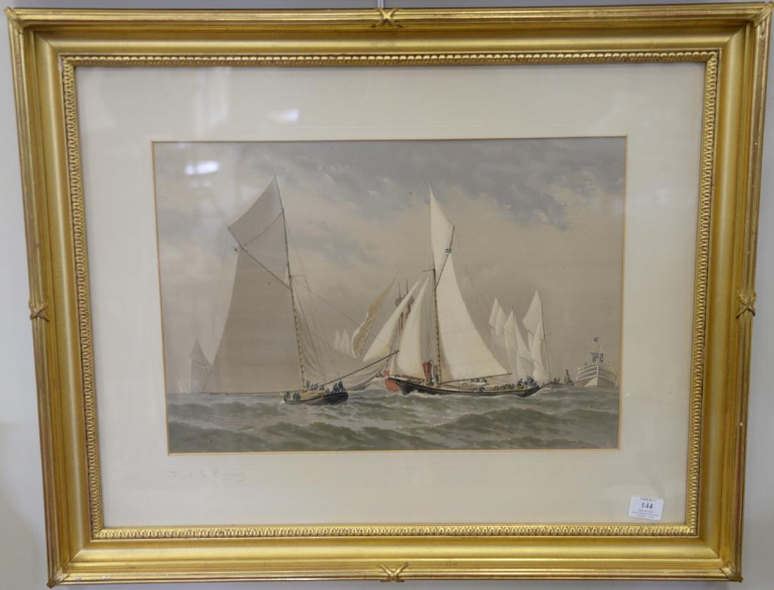 Pair of Fred S. Cozzens colored lithographs, untitled (1 of 12)