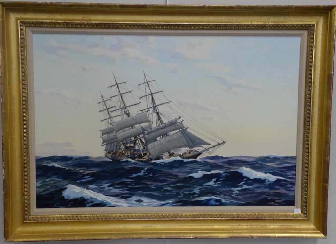 Jack Coggins (1911-2006), oil on canvas, sailing ship (1 of 6)