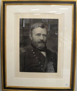 William Edgar Marshall (1837-1906), engraving, General: William Edgar Marshall (1837-1906), engraving, General Ulysses S. Grant, pencil signed lower right: Wm. Edgar Marshall, plate size 26" x 19 1/2". Provenance: Property from the Estate of Arthur C. Pint