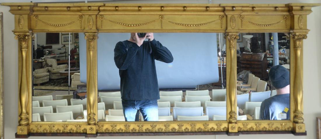 Federal style gilt over mantle mirror. ht. 25 1/2in., (1 of 8)