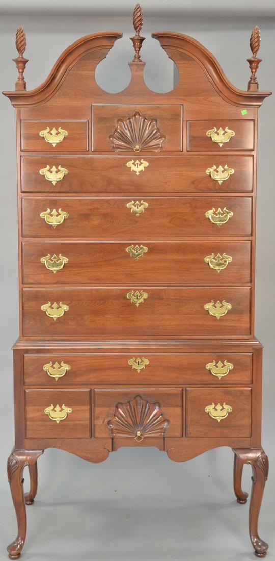 Ethan Allen dark cherry Queen Anne style two part (1 of 8)