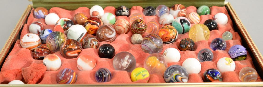 Group of antique marbles to include swirl marbles, (1 of 6)