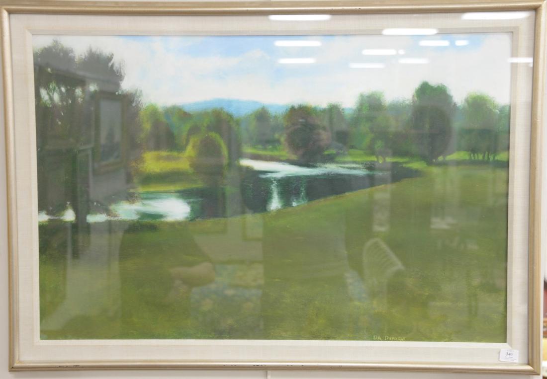 David Allen Dunlop (American, b. 1951), pastel on: David Allen Dunlop (American, b. 1951), pastel on paper, "Small Meadow", signed lower right: D.A. Dunlop, matted and in molded, silvered wood frame, 26" x 40" Provenance: Webb and Parsons Gallery, Bed