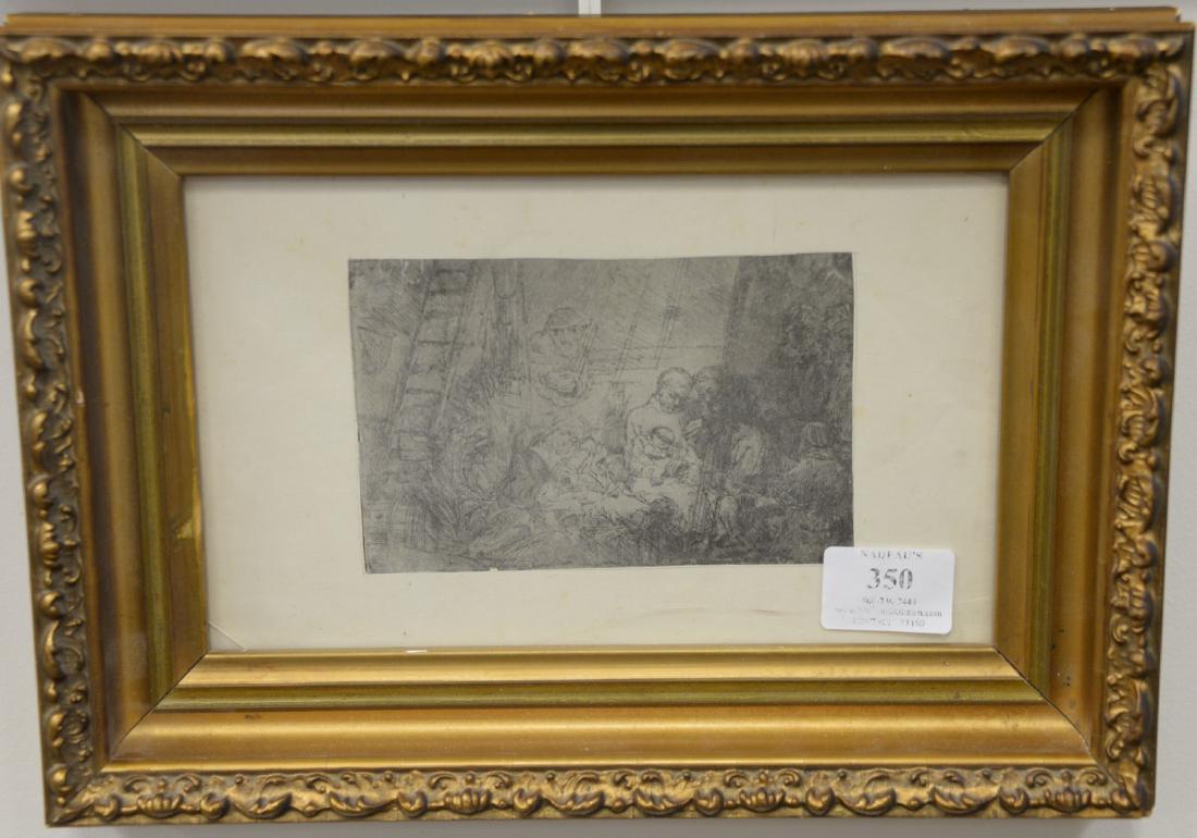 Rembrandt Van Rign (1606-1669), etching, "The (1 of 5)