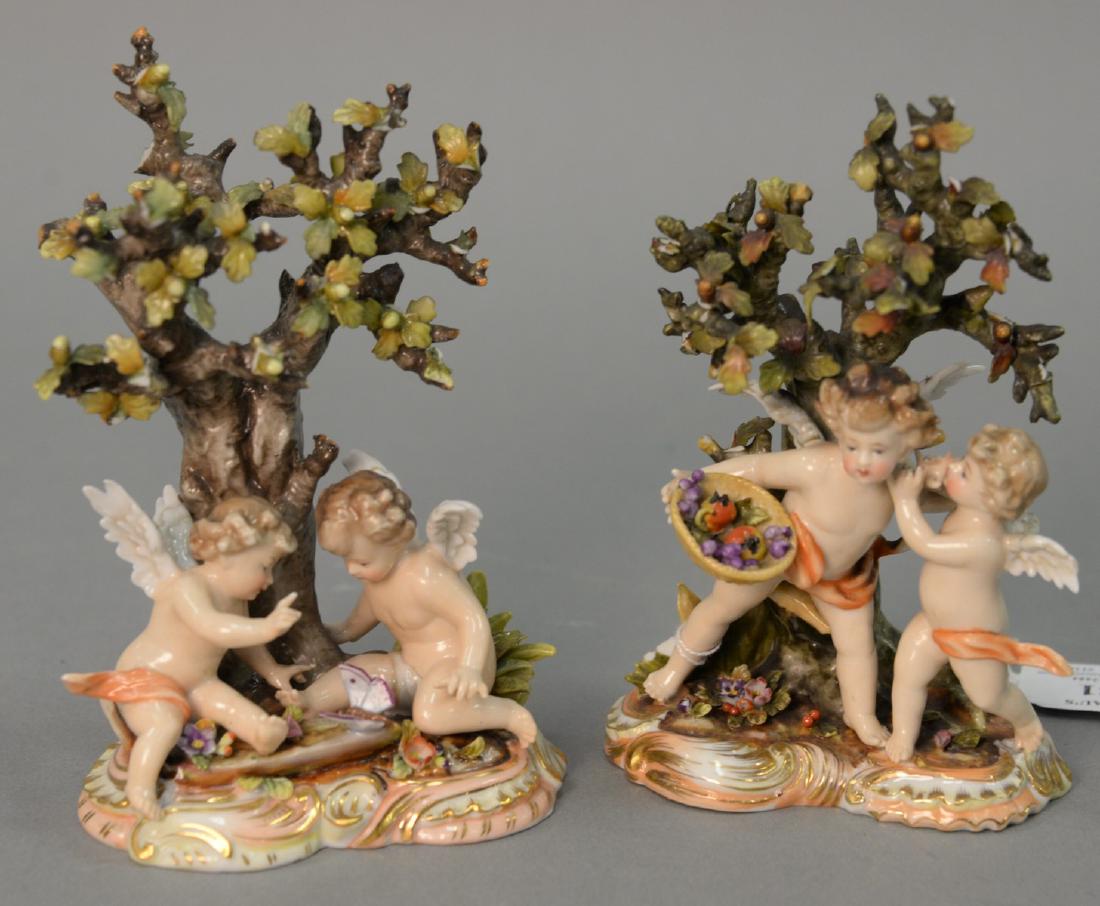 German porcelain pair of 19th century cherub figural (1 of 7)