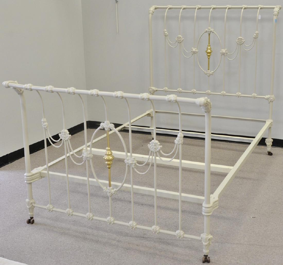 Victorian iron bed, double size. ht. 60in. Provenance: (1 of 4)