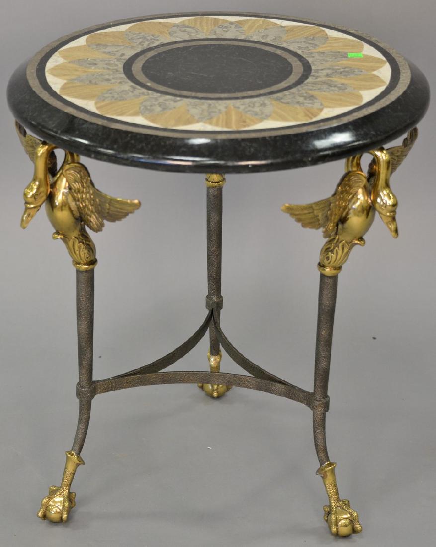 Maitland Smith round side table with mosaic granite (1 of 5)