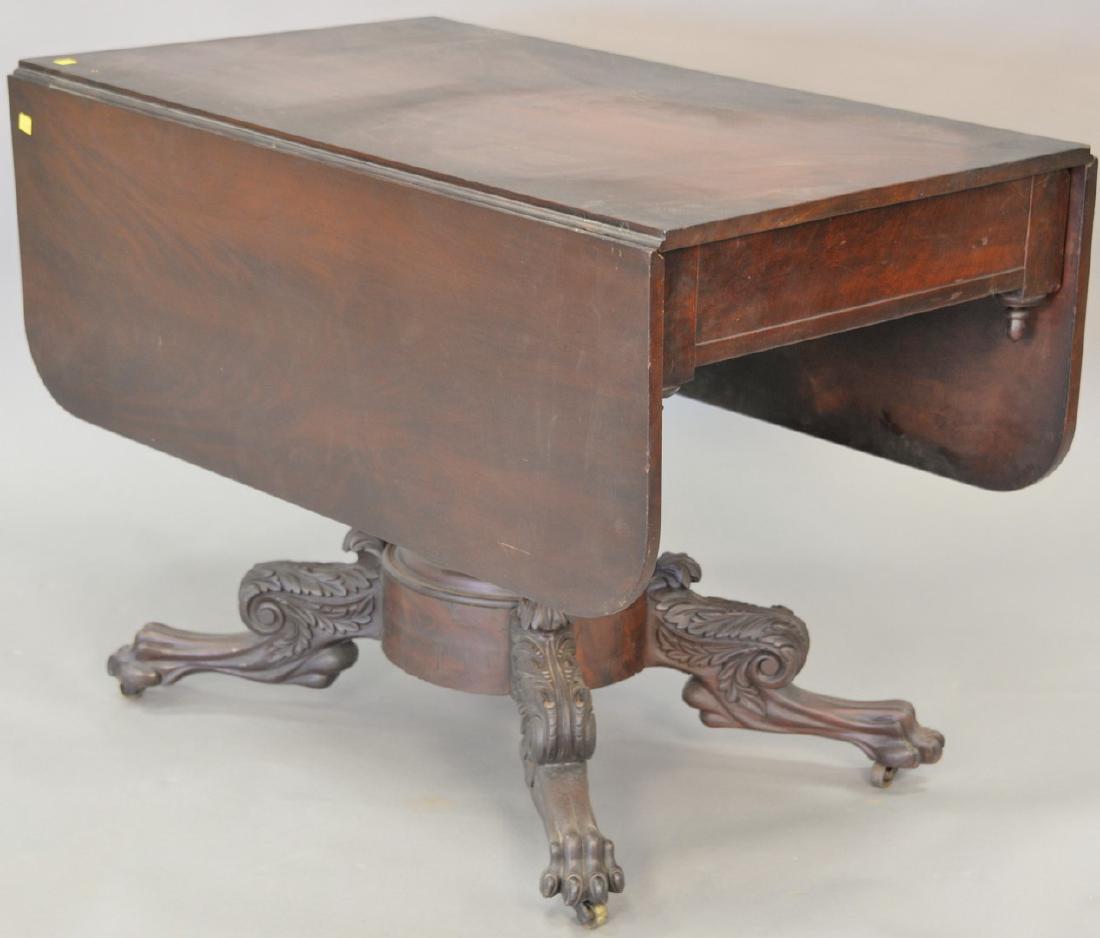 Federal mahogany drop leaf table with paw feet, circa (1 of 4)