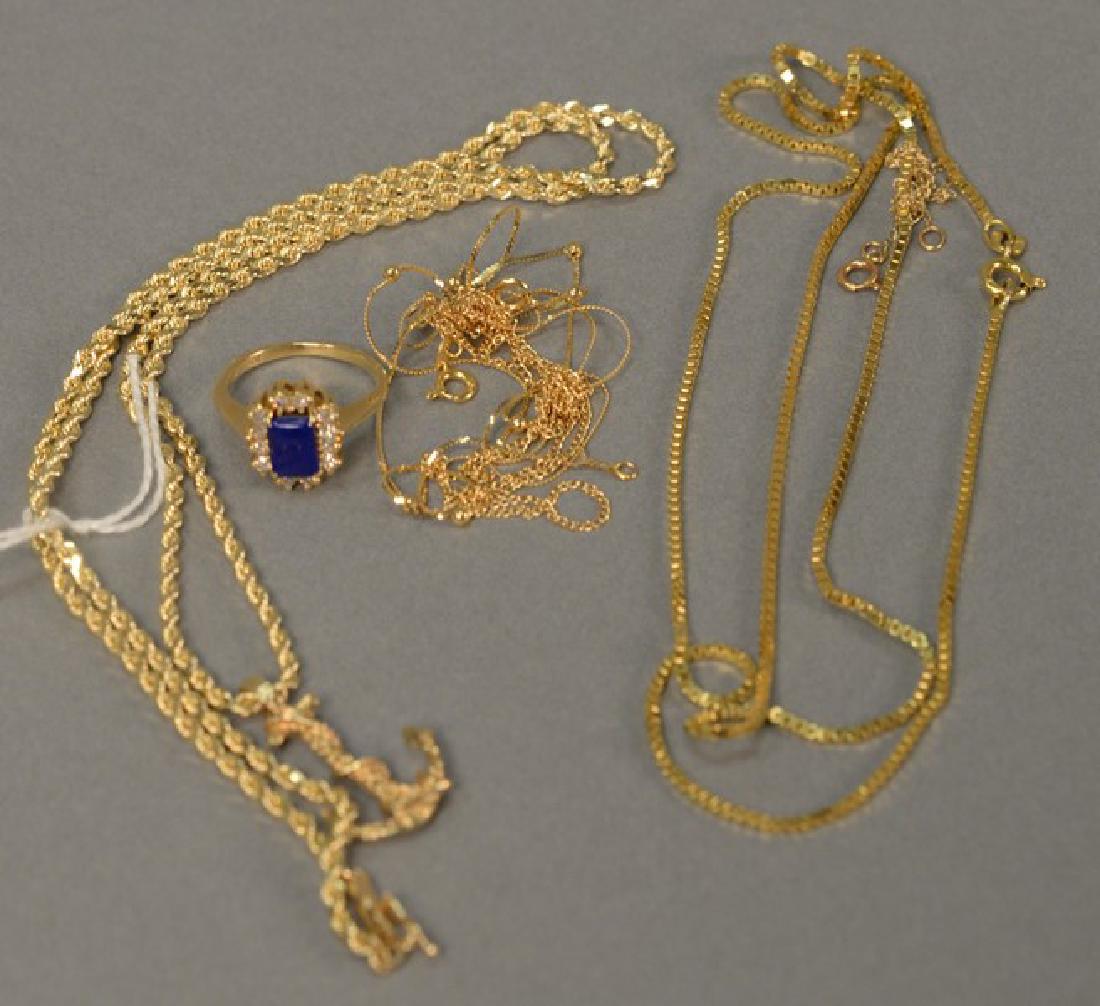 Six piece lot with 14K gold chain having anchor pendant (1 of 4)