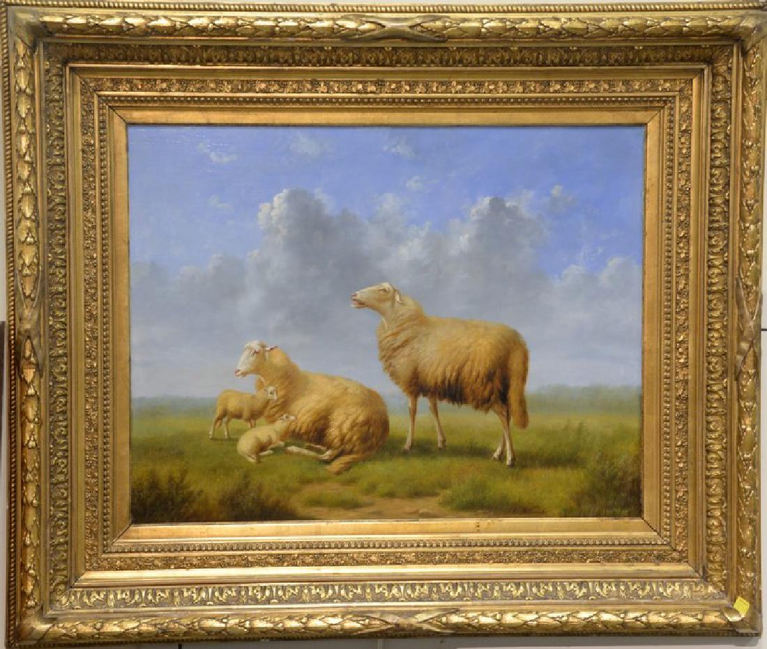 Arthur de Waerhert (1881-1944) oil on board, Sheep in (1 of 3)