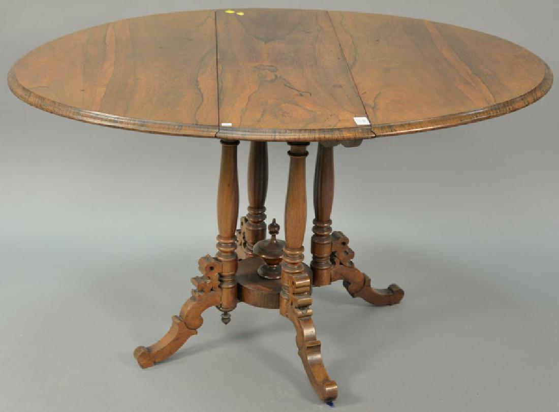 Rosewood Victorian drop leaf table, 19th century. ht. (1 of 3)