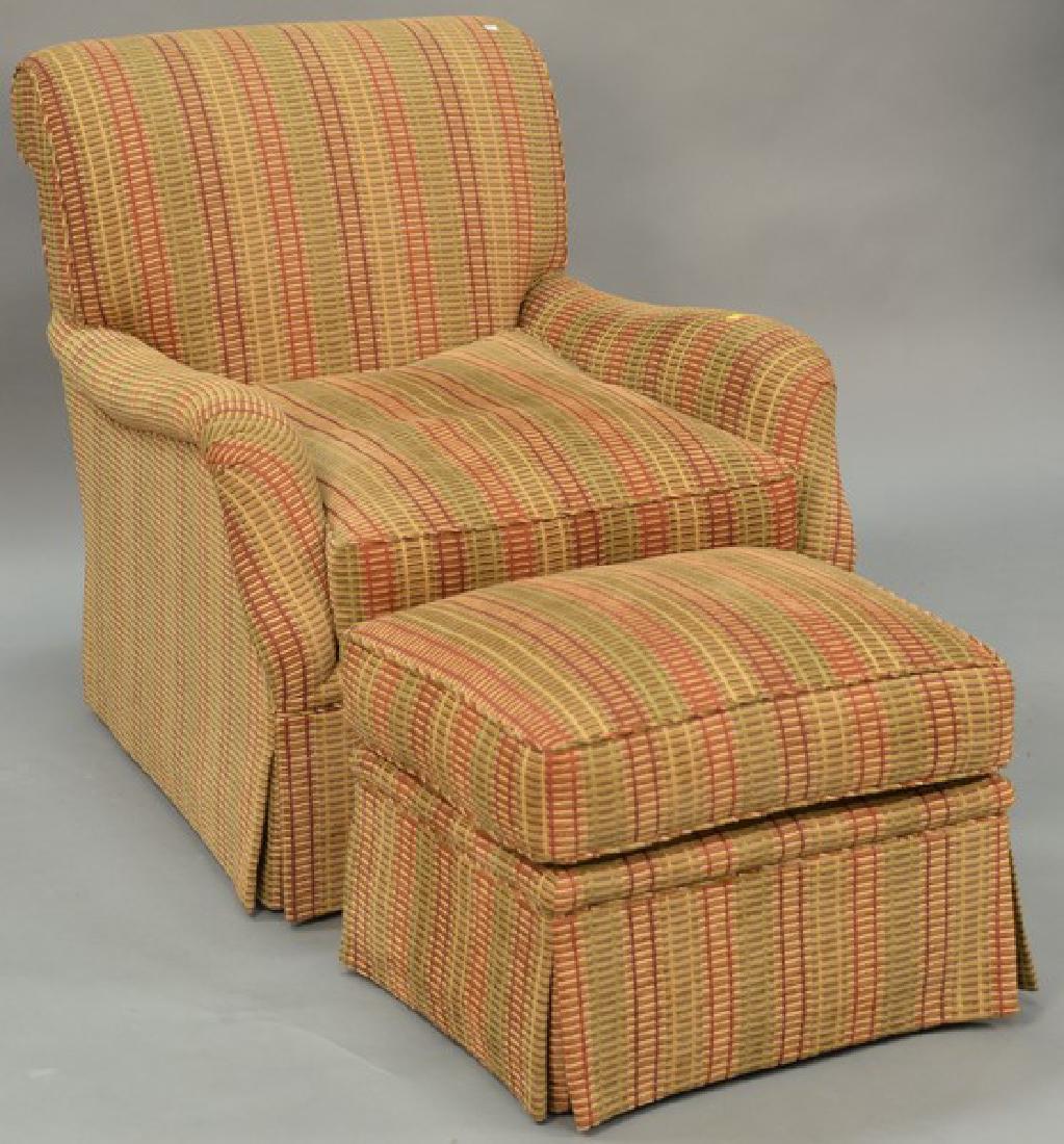 Custom upholstered easy chair and ottoman attributed to (1 of 7)