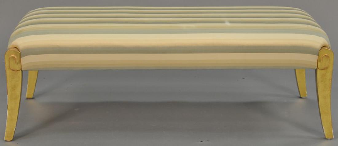 J. Robert Scott custom upholstered bench with gilt legs (1 of 4)