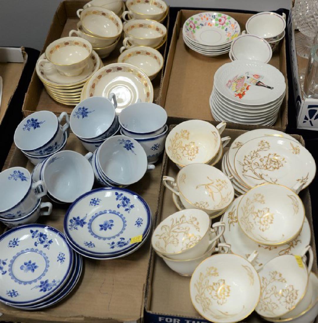 Four box lots of cups and saucers including porcelain (1 of 3)