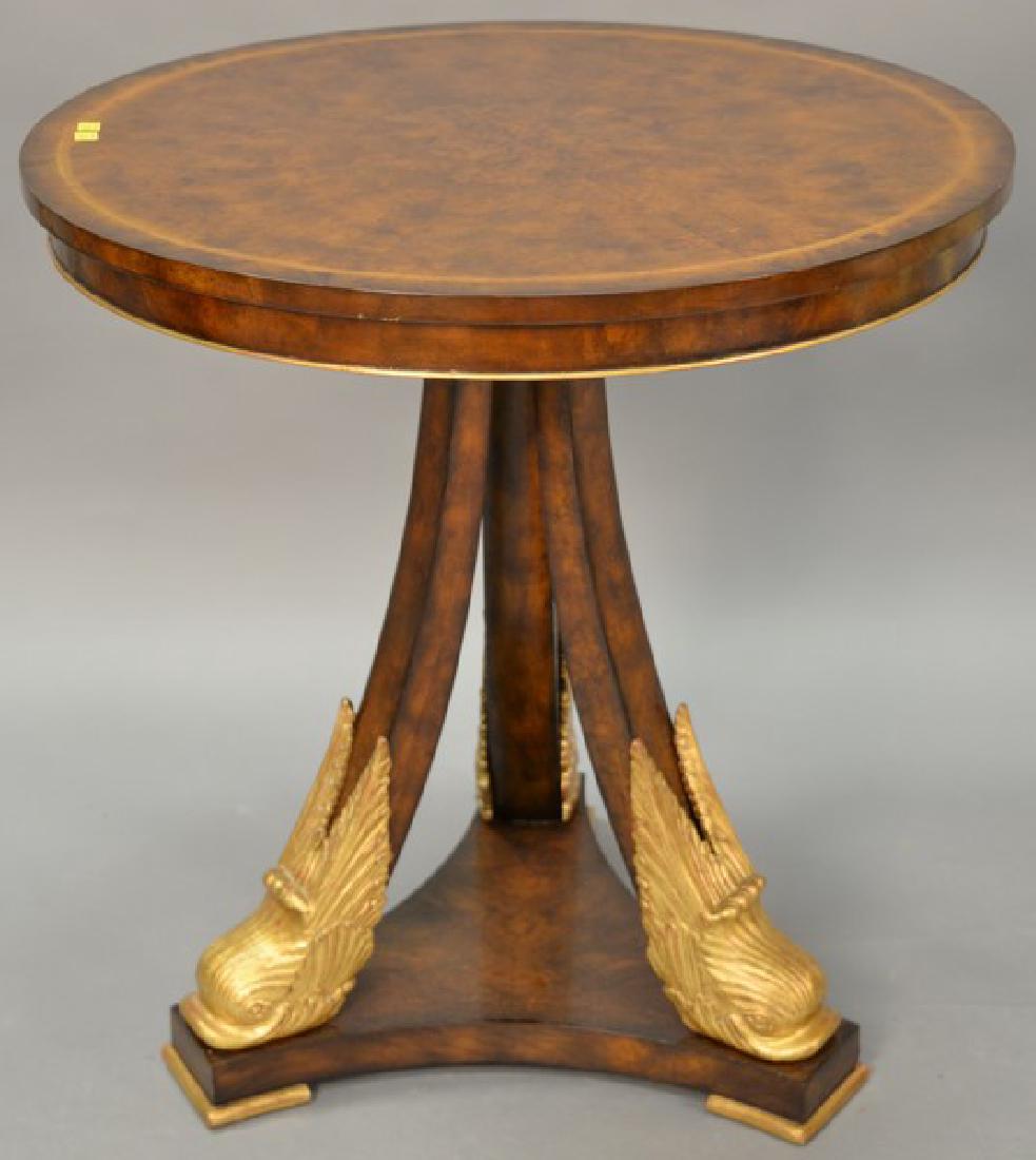 Maitland Smith round side table with dolphin head base. (1 of 4)