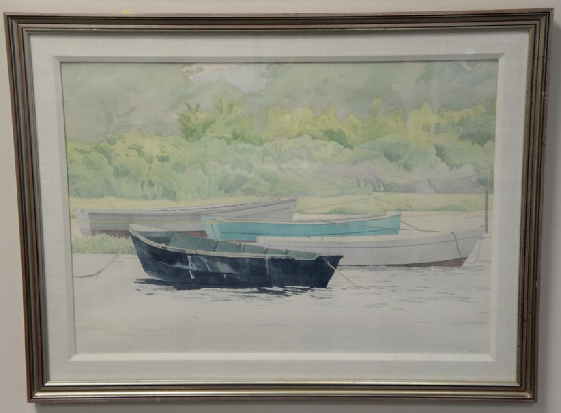 Group of four larger framed watercolors to include: (1 of 4)