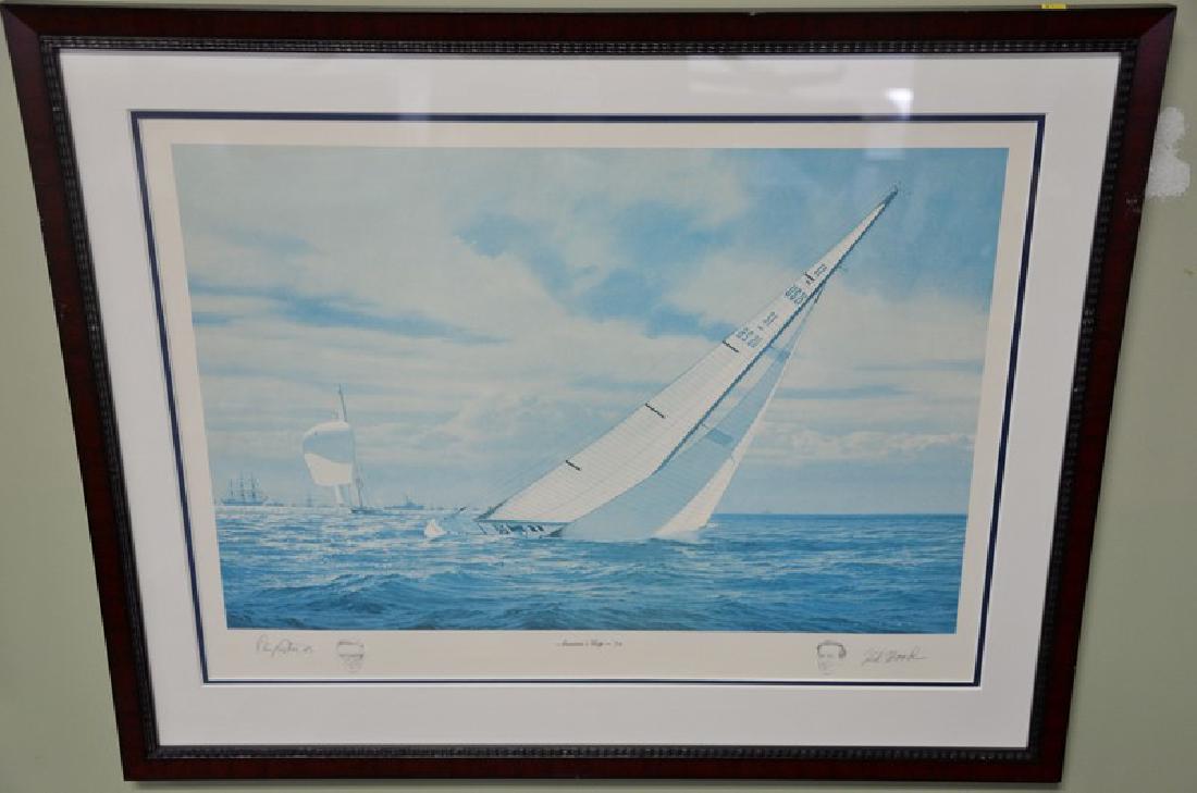 Four framed pieces to include:  engraving, "Winter, Two (1 of 3)