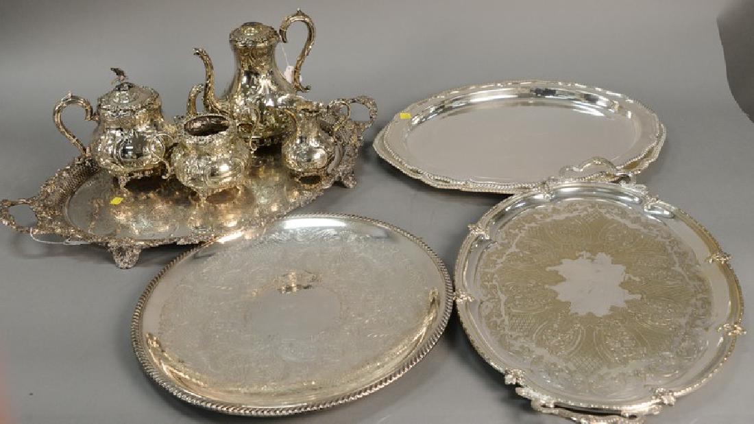 Group of silver plate to include five large silver (1 of 4)
