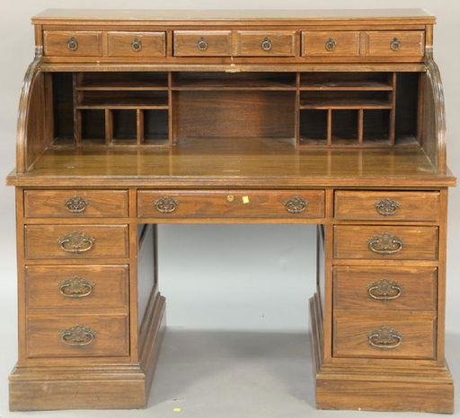 Ethan Allen Contemporary Oak Roll Top Desk Ht 48 Feb 24 2018