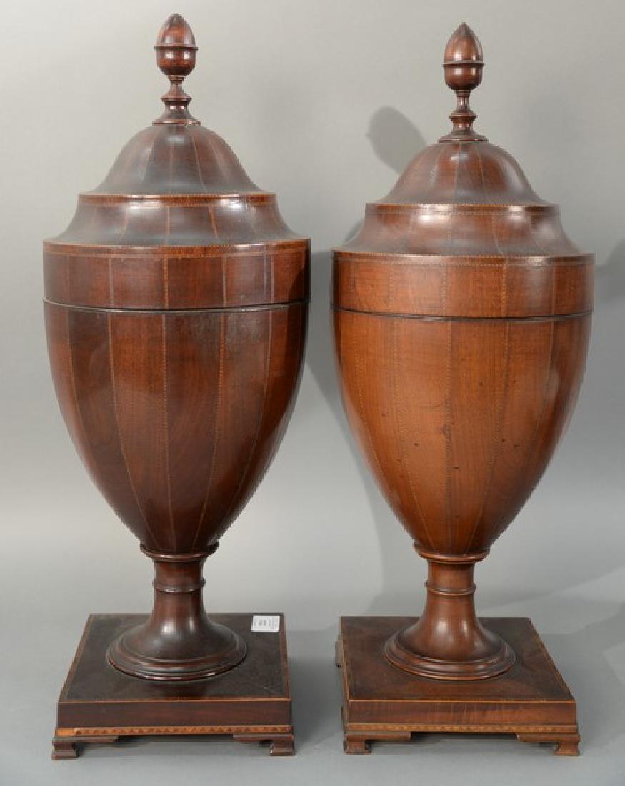 Pair of Federal style inlaid urn knife boxes having (1 of 3)