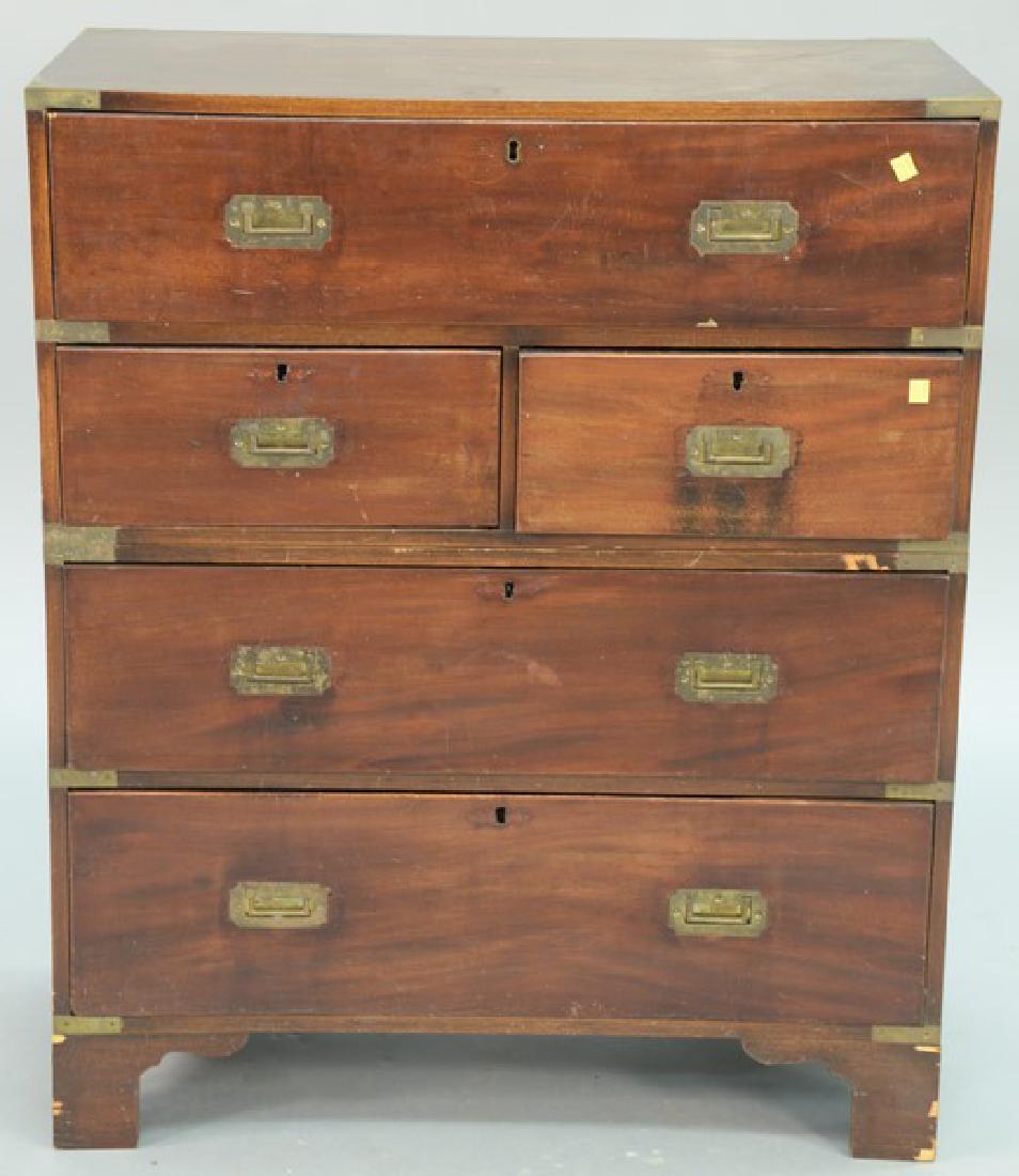 Campaign chest in two parts, upper portion with one (1 of 5)