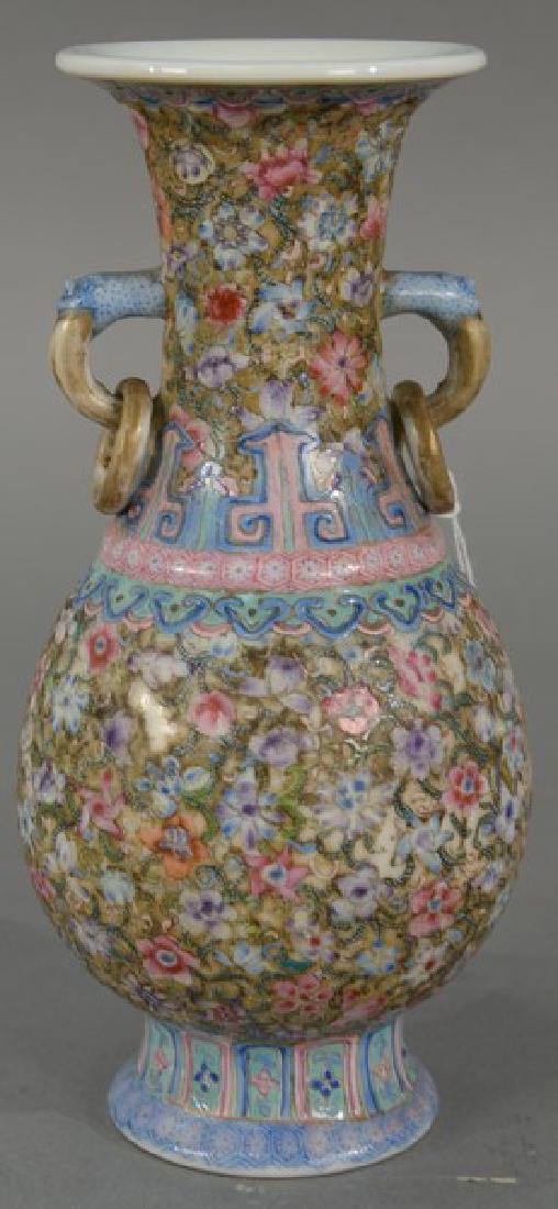 Small Chinese famille rose vase having painted flower (1 of 4)