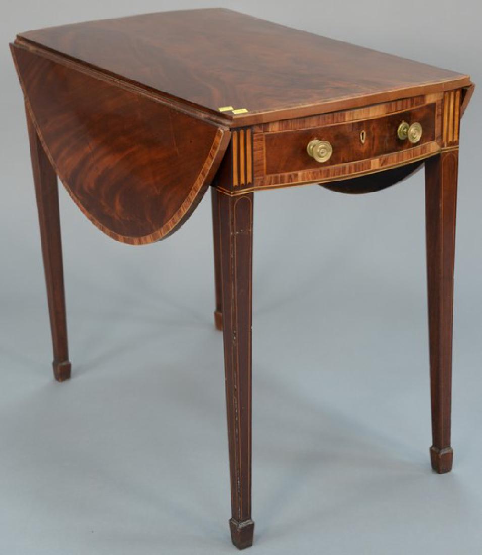 George III mahogany pembroke table with oval drop (1 of 5)