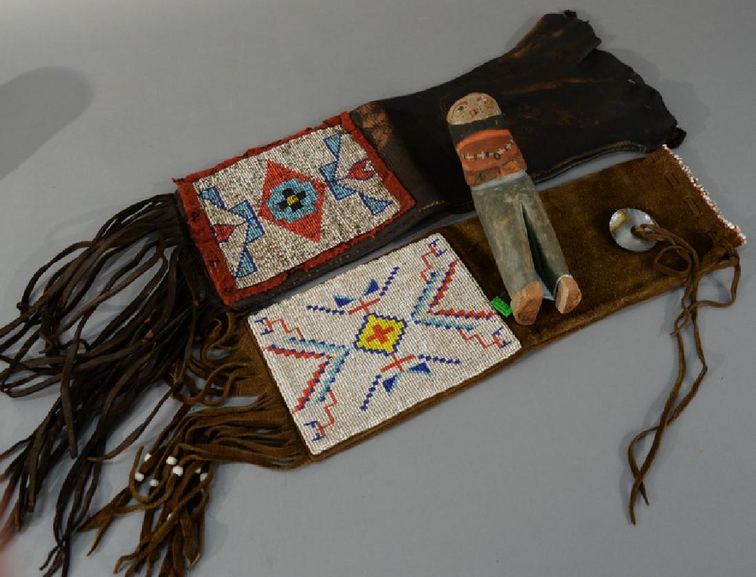 Three piece lot to include Hopi Kachina polychrome (1 of 5)