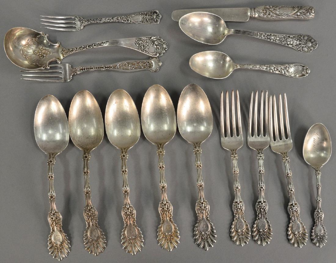 Sterling silver flatware group including Tiffany, (1 of 5)