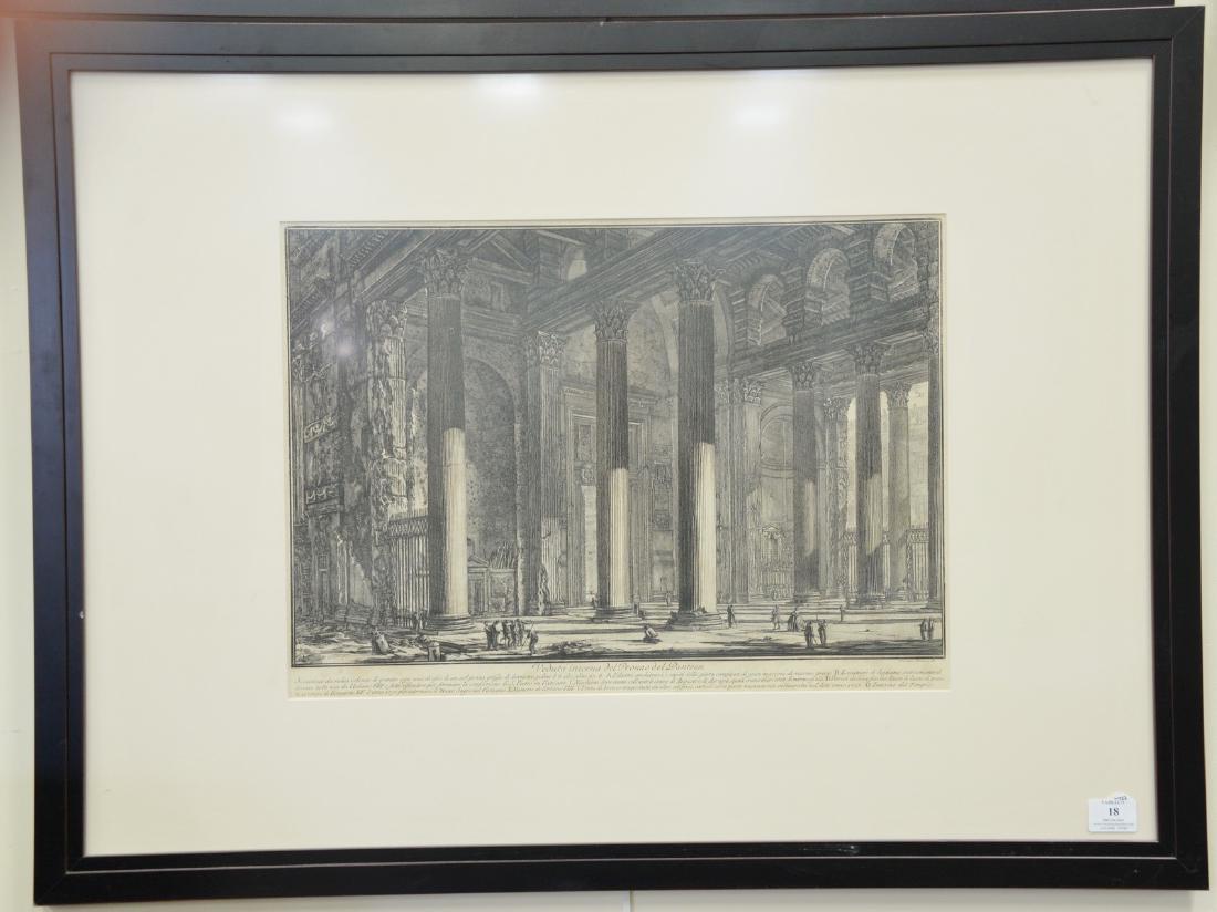 Giovanni Battista Piranese, etching, "Veduta del Pronao (1 of 4)