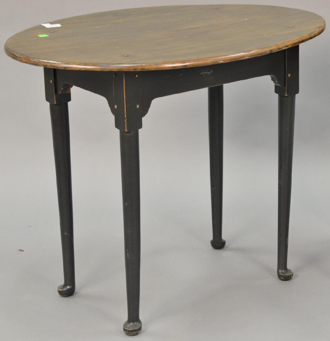 David Smith custom oval tea table. ht. 26 1/2 in., top:: David Smith custom oval tea table. ht. 26 1/2 in., top: 22" x 32"