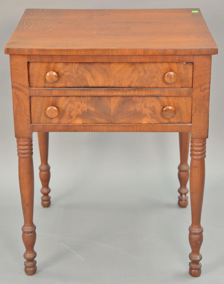 Sheraton two drawer stand, circa 1830. ht. 28 1/2 in., (1 of 3)