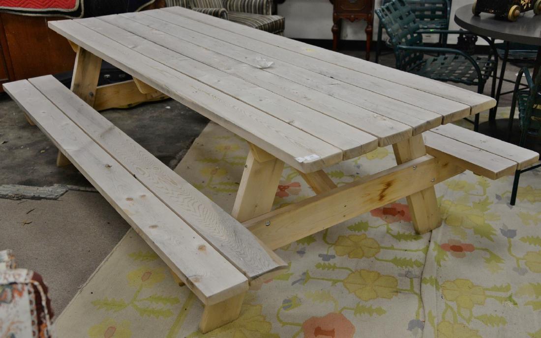 Amish cedar picnic table, ht. 30in., top: 33 1/2" x 96": Amish cedar picnic table, ht. 30in., top: 33 1/2" x 96"