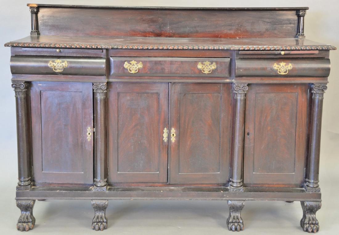 Empire style mahogany sideboard with paw feet (chip in (1 of 5)