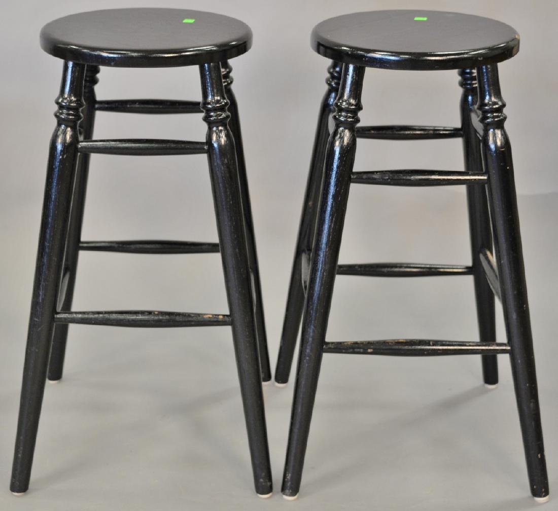 Eleven piece lot including nine round top oak stools (1 of 2)