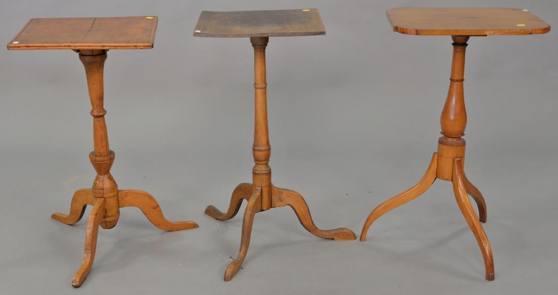 Three Federal candle stands. ht. 26 1/4 in., 27 in., & (1 of 4)