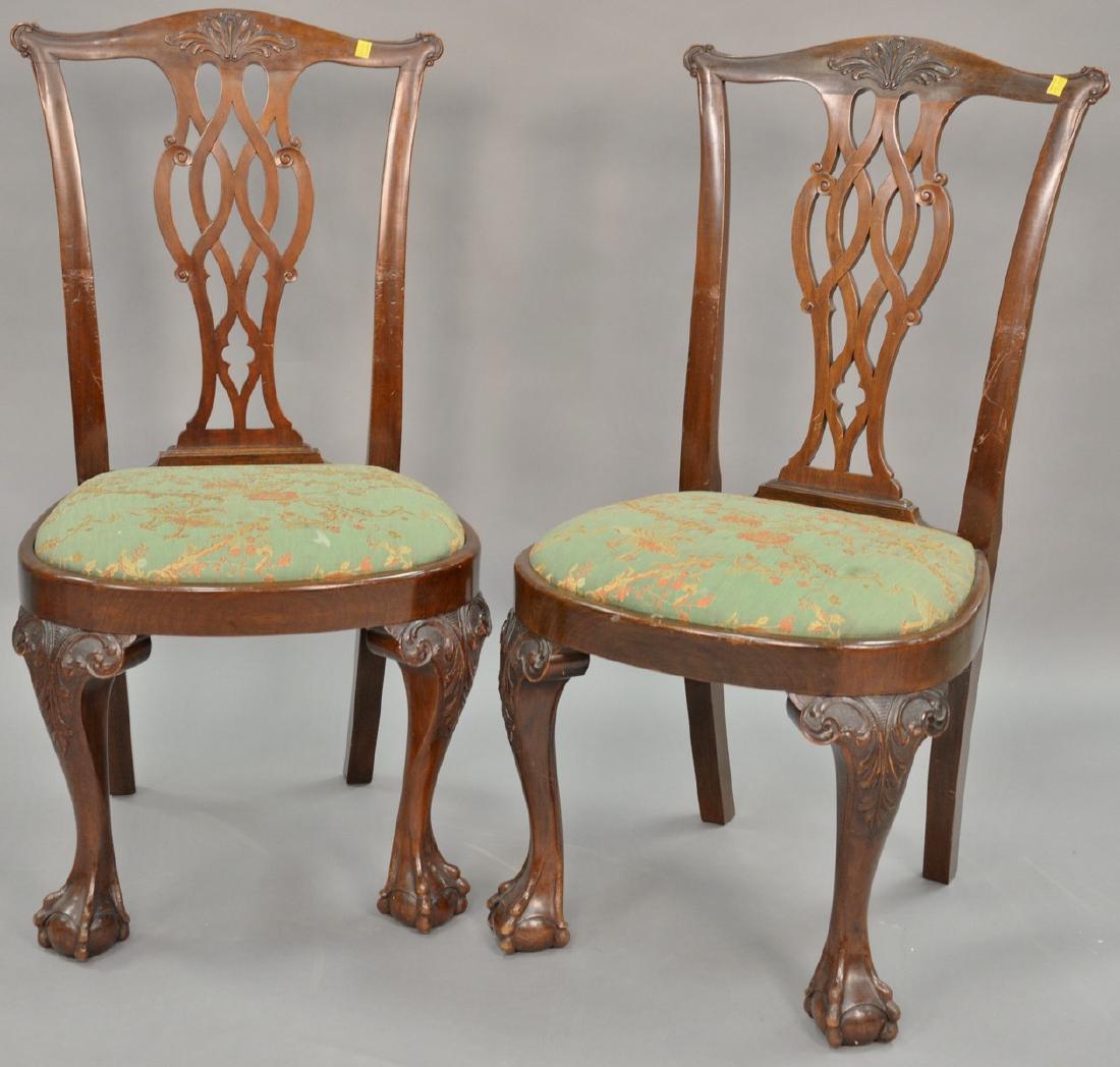 Set of six mahogany Chippendale style side chairs with (1 of 4)